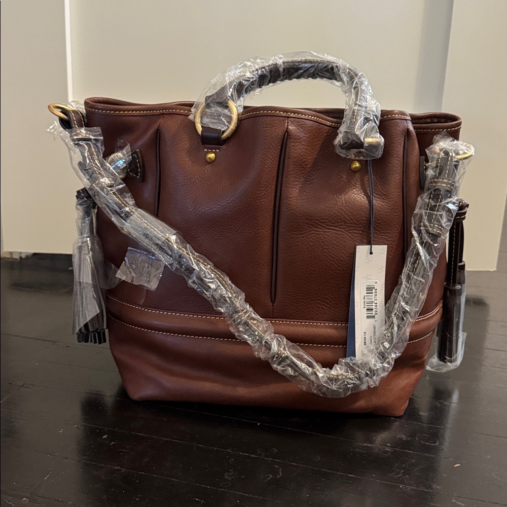 NWT Dooney & Bourke satchel in brown with dark brown accents - Picture 4 of 8